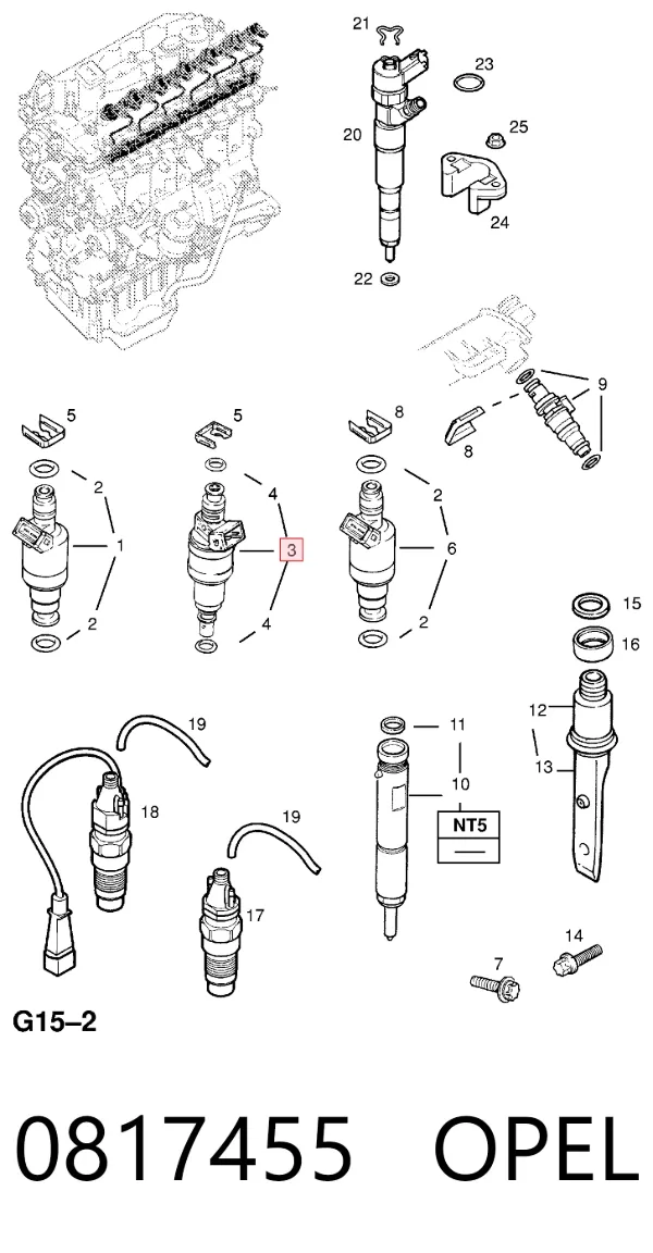 Паливні форсунки 0817455 Opel