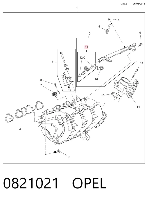 Паливні форсунки 55565481 Opel