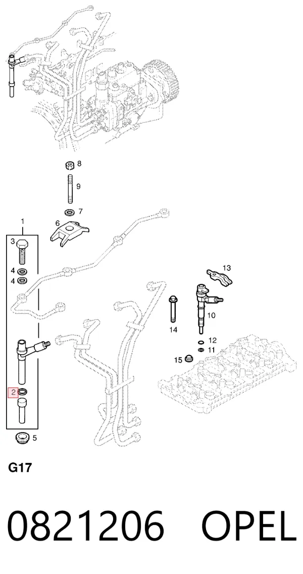Ремкомплект форсунок 0821206 Opel
