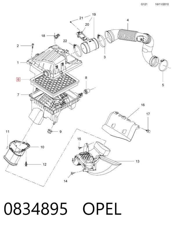Повітряний фільтр 0834895 Opel