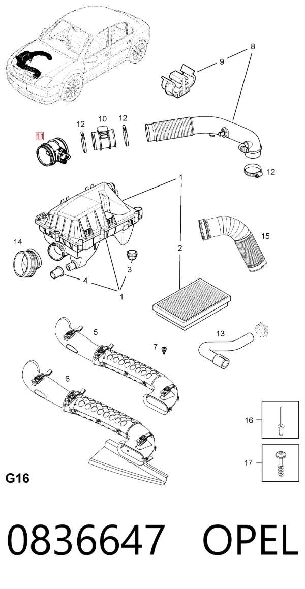 ДМРВ 0836647 Opel