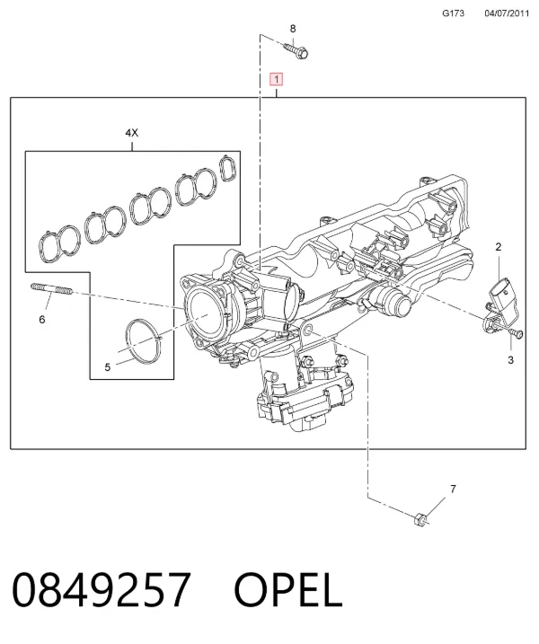 Впускний колектор 0849257 Opel