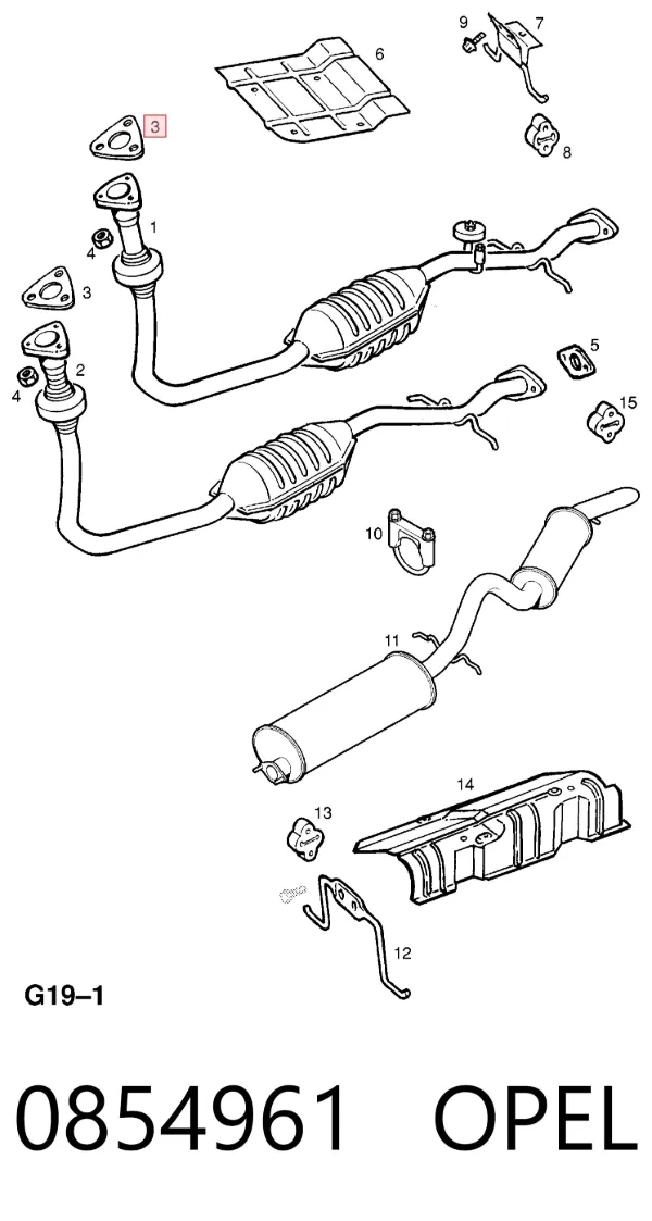 Прокладка глушника 0854961 Opel