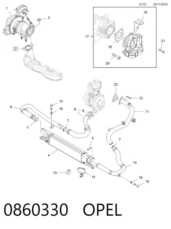 Прокладка глушника 0860330 Opel