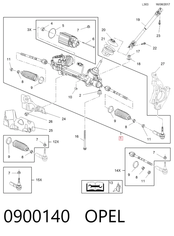 Рульова рейка 0900140 Opel