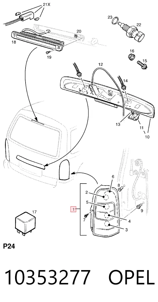 Лівий стоп Opel Sintra 