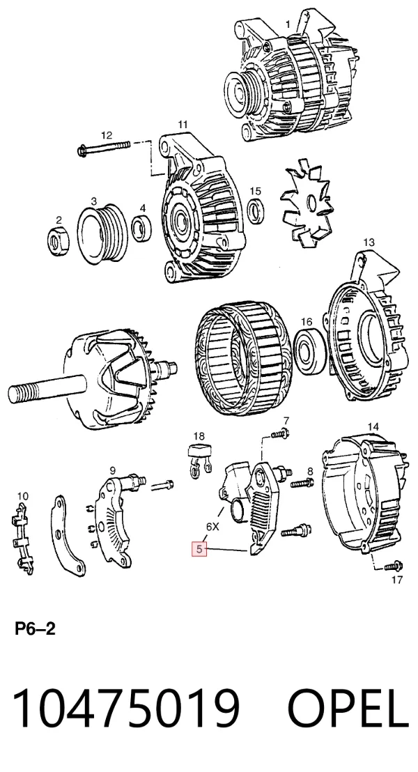 Реле генератора 10475019 Opel