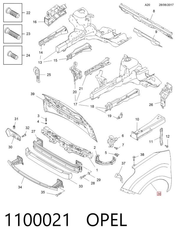 Крила 1100021 Opel