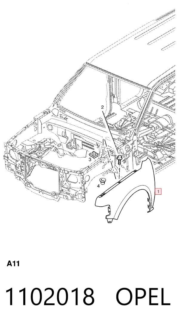 Крила 1102018 Opel