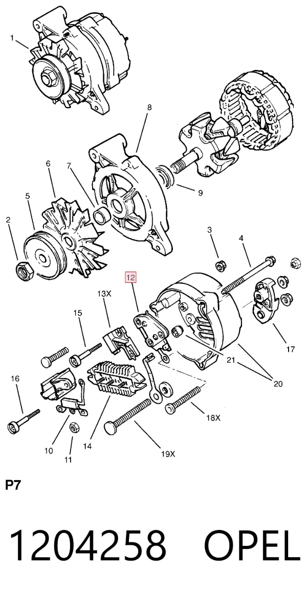 Реле генератора 1204258 Opel