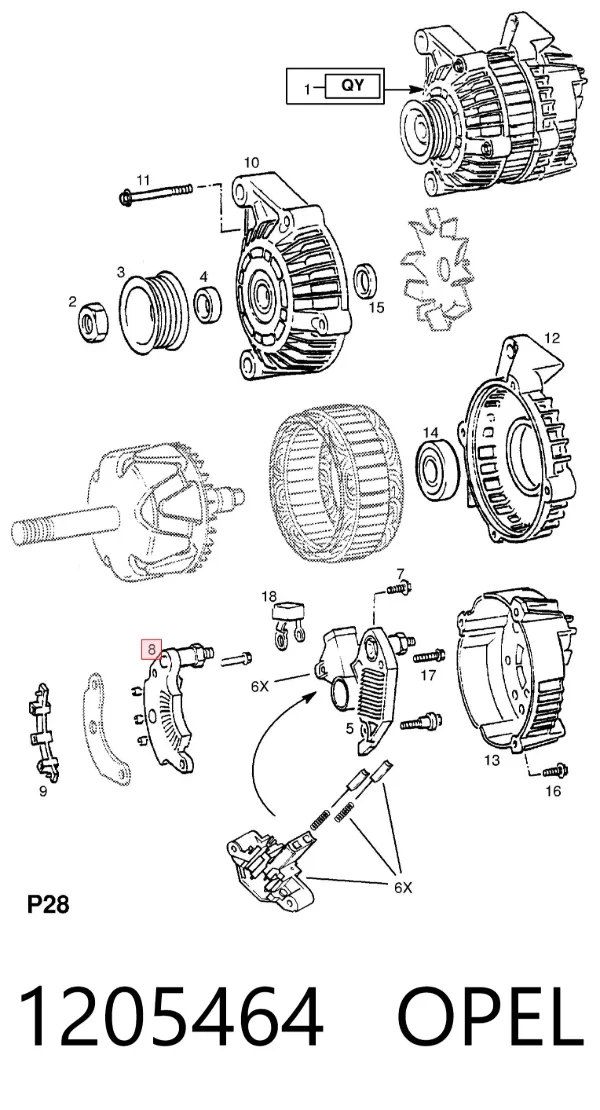 Діодний міст 1205464 Opel