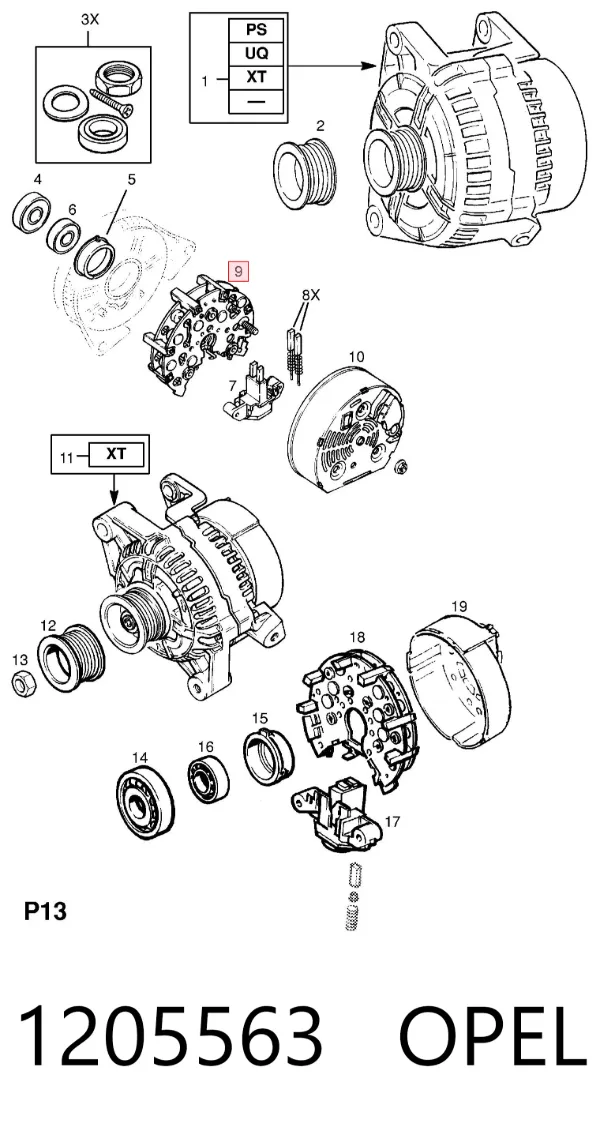 Діодний міст 1205563 Opel