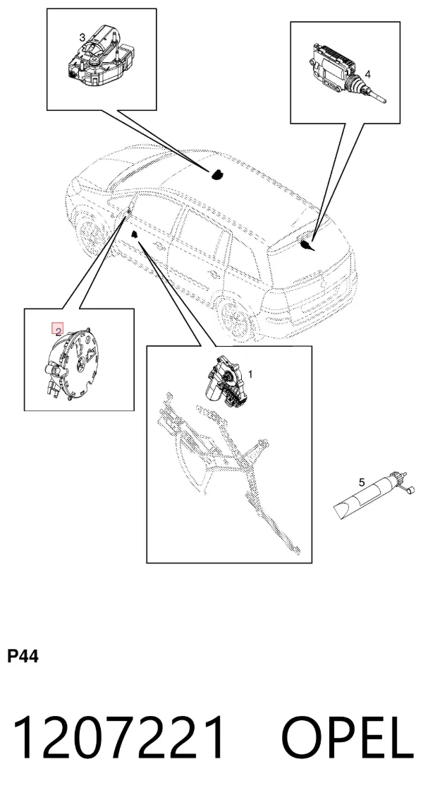 Ліве бокове дзеркало 1207221 Opel