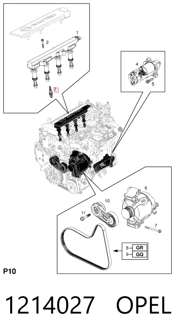 Свічки запалювання 1214027 Opel