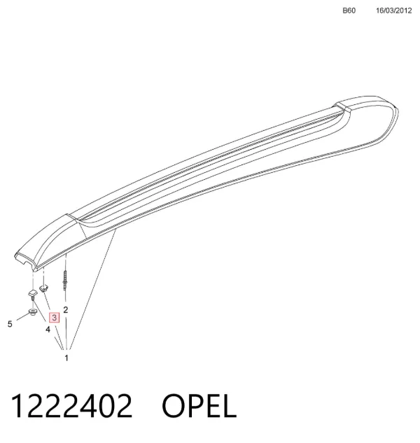 Кліпса (пістон) кріплення молдинга двері 1222402 Opel