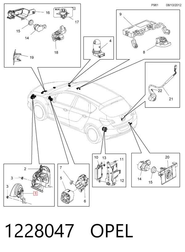 Сигнал звуковий (клаксон) 1228047 Opel