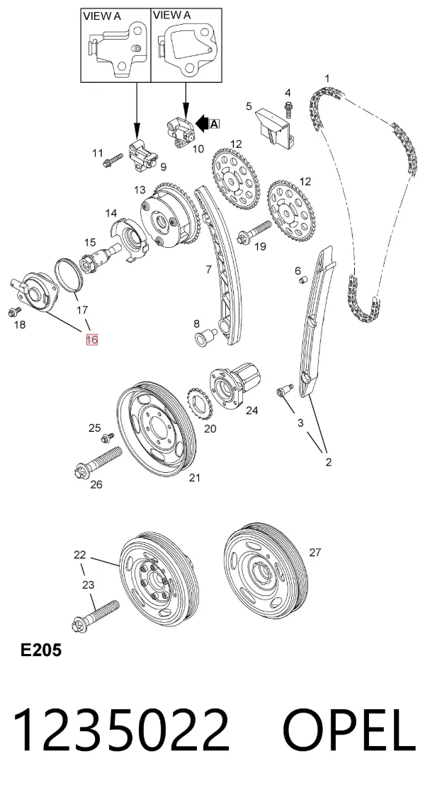 Клапан фазорегулятора 1235022 Opel