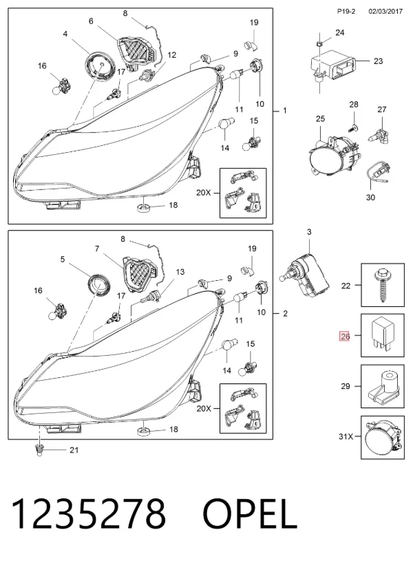 Реле поворотів 1235278 Opel
