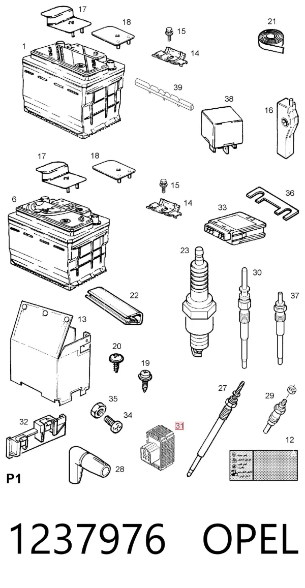 Реле свічок накалу 1237976 Opel