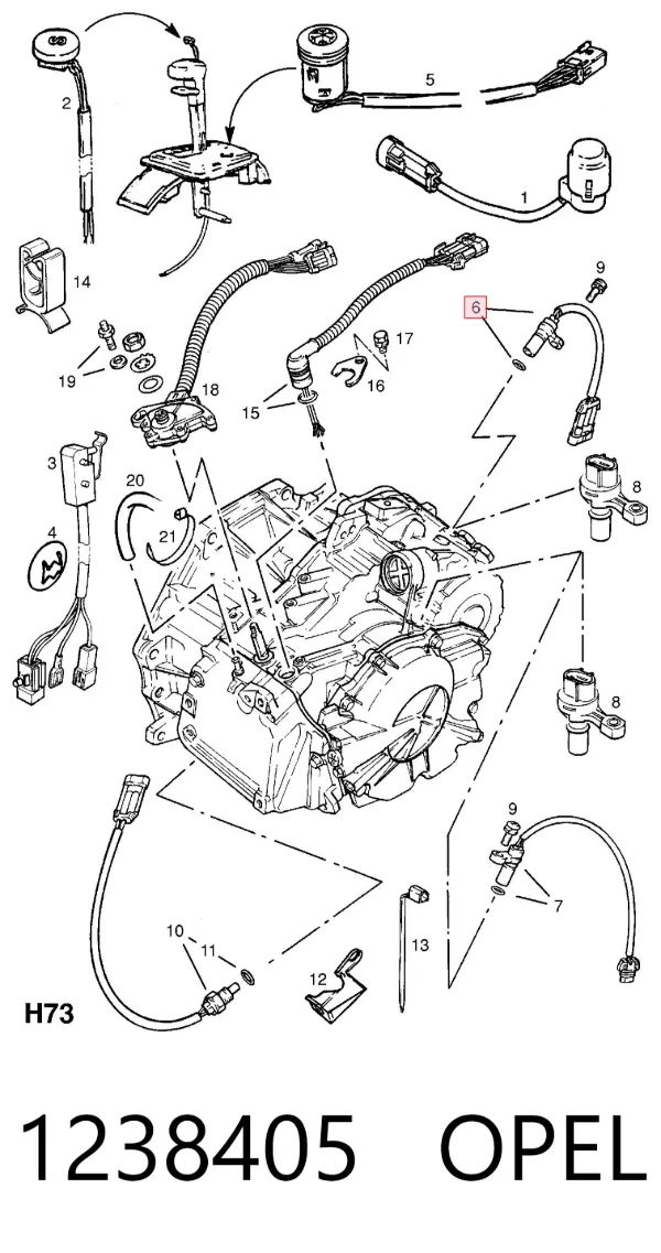 Датчик швидкості 1238405 Opel
