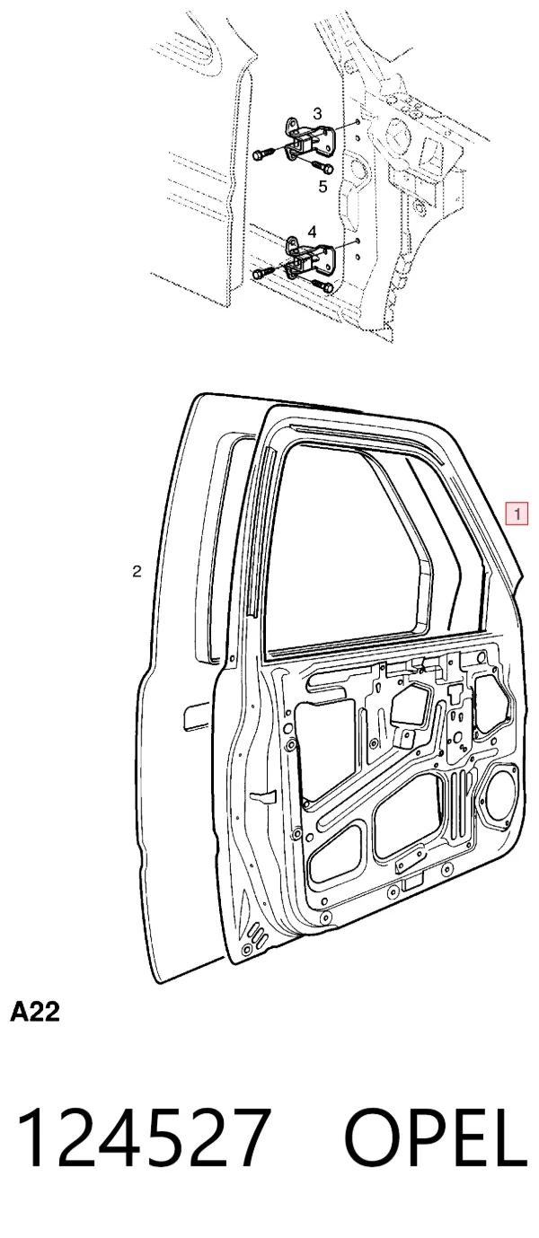Двері праві передні Opel Frontera B