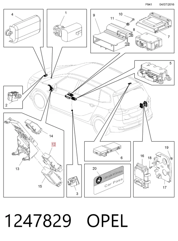 Модуль керування (ЕБУ) світлом фар 13446941 Opel