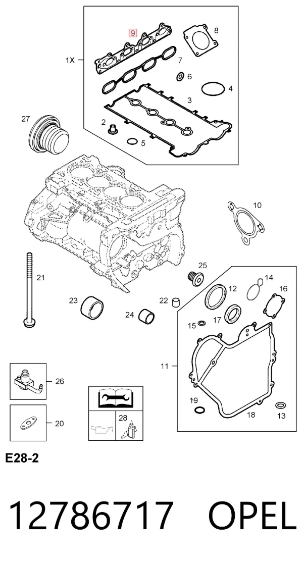 Прокладка колектора 12786717 Opel