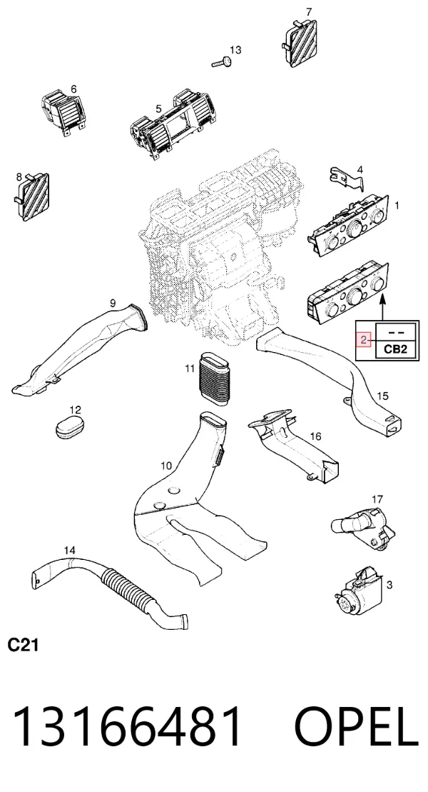 Блок управління кондиціонером 13166481 Opel