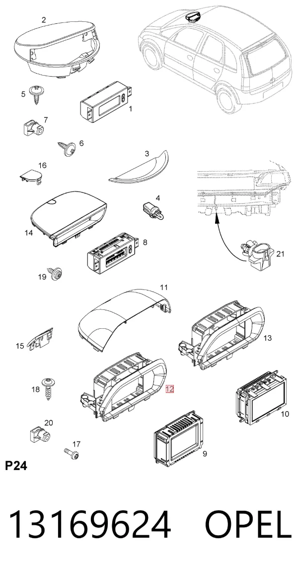 Дисплей багатофункціональний 13169624 Opel