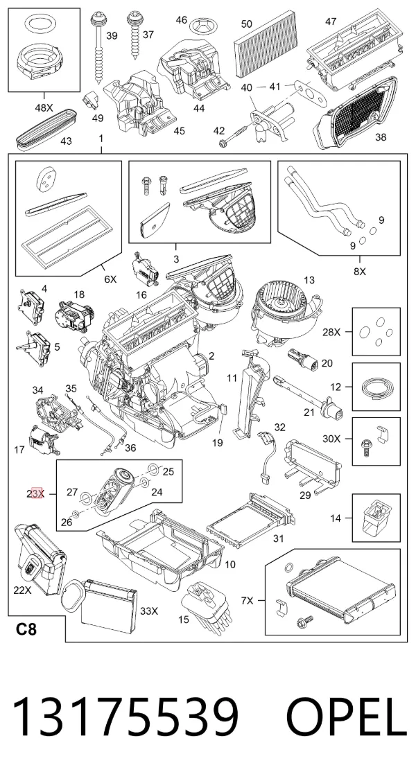 Клапан TRV, кондиціонера 13175539 Opel