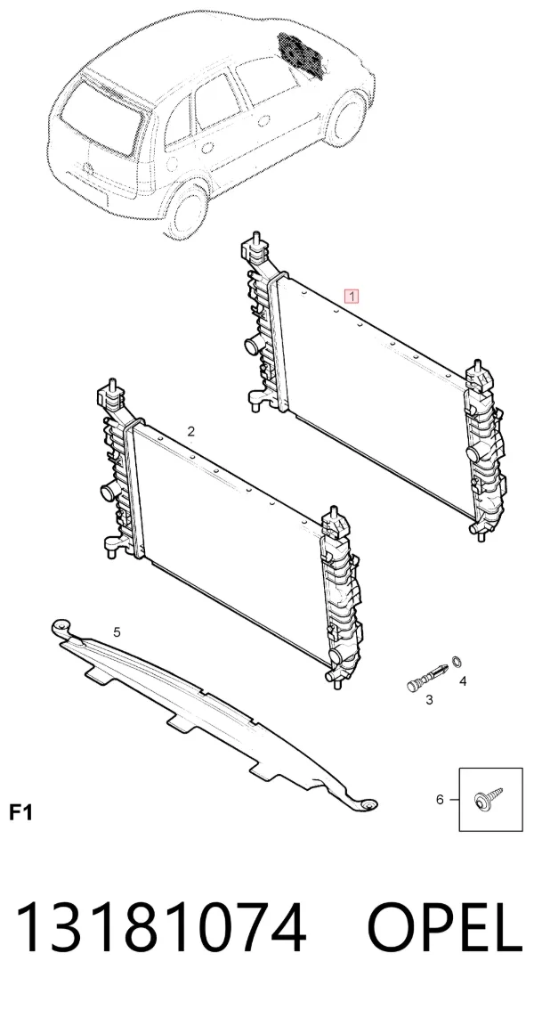Радіатор 13181074 Opel