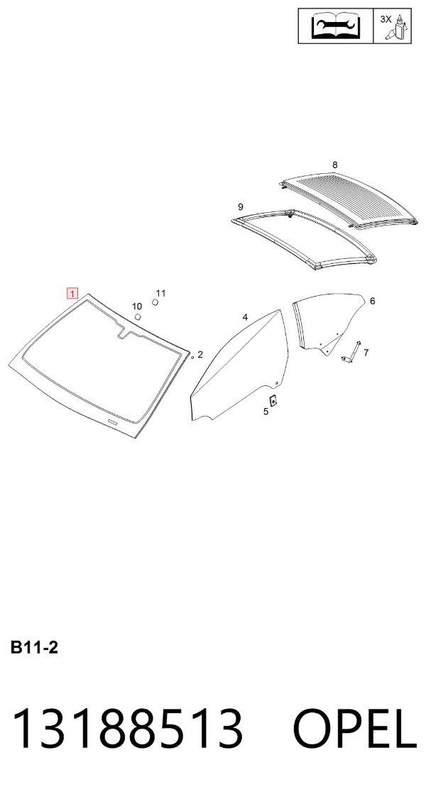 Лобове скло Opel Astra H TWINTOP