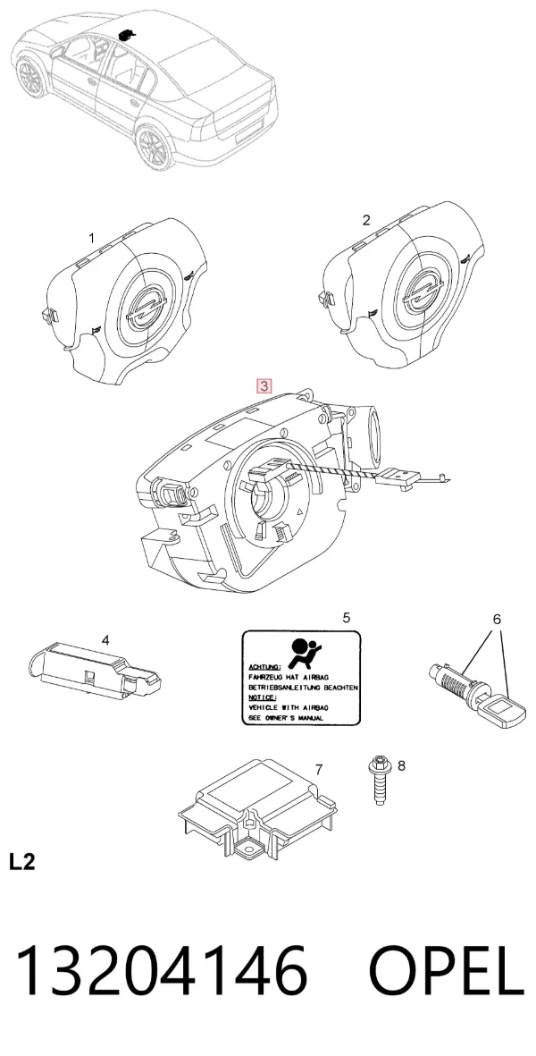Електронний модуль рульової колонки 13204146 Peugeot/Citroen