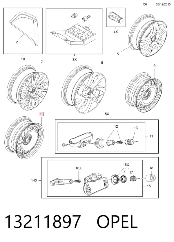 Диск колісний стальний (штампований) 13211897 Opel