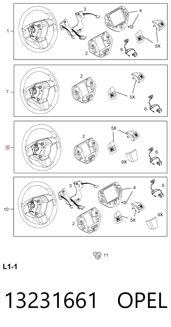 Кермо 13231661 Opel