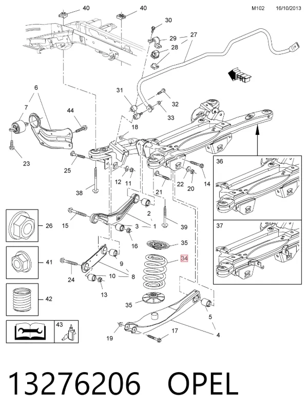 Задні пружини 13276206 Opel