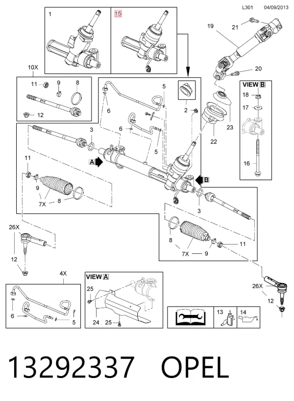 Рульова рейка 13292337 Opel