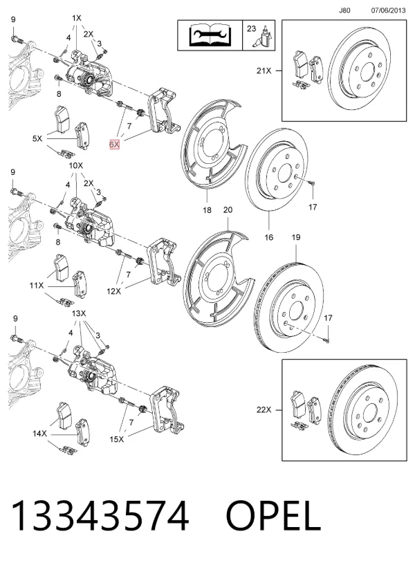 Скоба супорту заднього 13343574 Opel