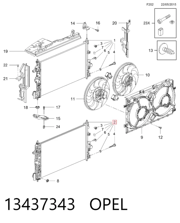 Радіатор 13437343 Opel