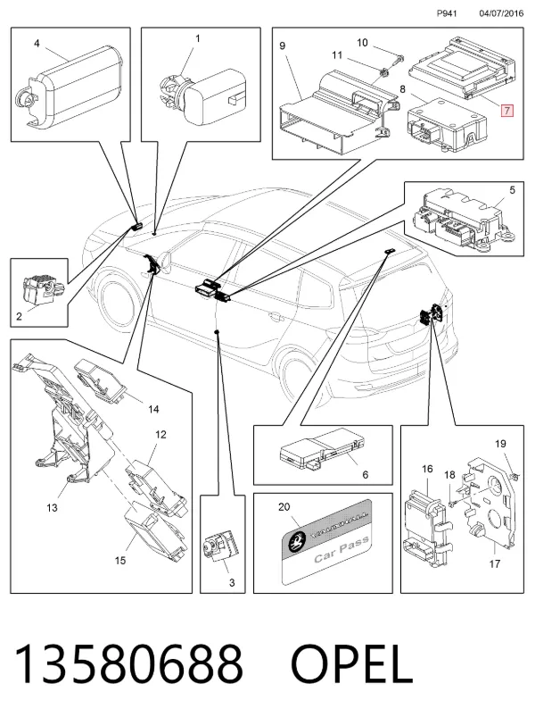 Блок комфорту 13580688 Opel