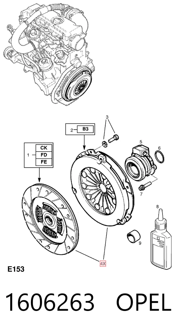 Зчеплення 1606263 Opel