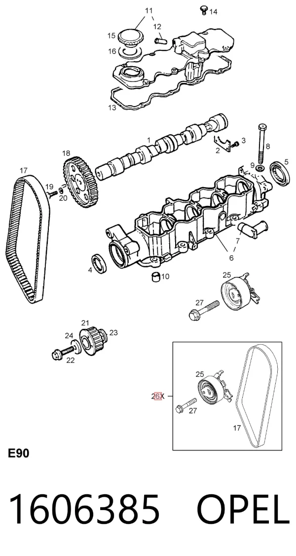 Комплект ГРМ 1606385 Opel