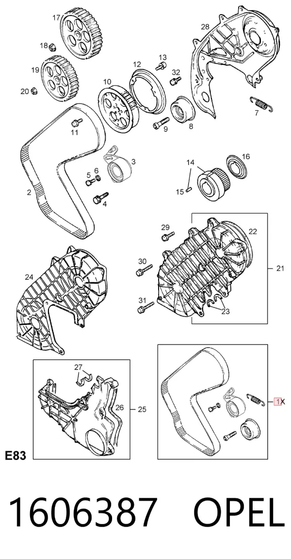 Комплект ГРМ 1606387 Opel