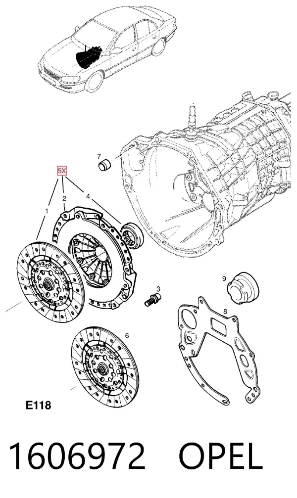 Зчеплення 1606972 Opel