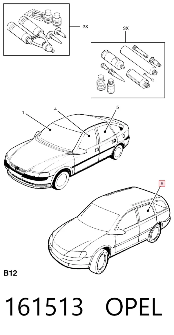 Скло задньої двері лівої 161513 Opel