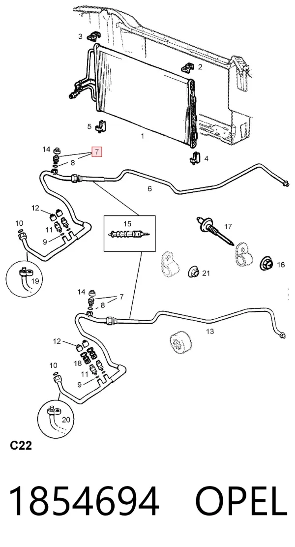 Кран пічки 1854694 Opel