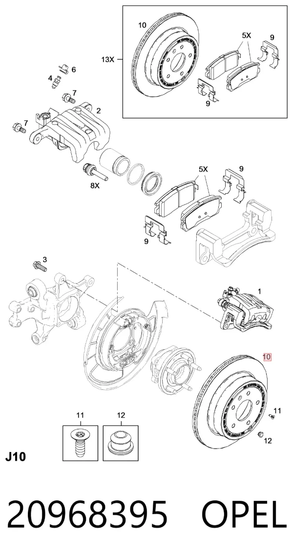 Гальмівні диски 20968395 Opel