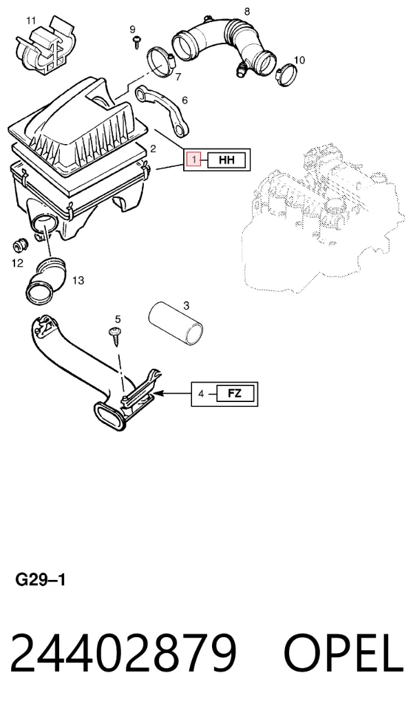 Корпус фільтра 24402879 Opel