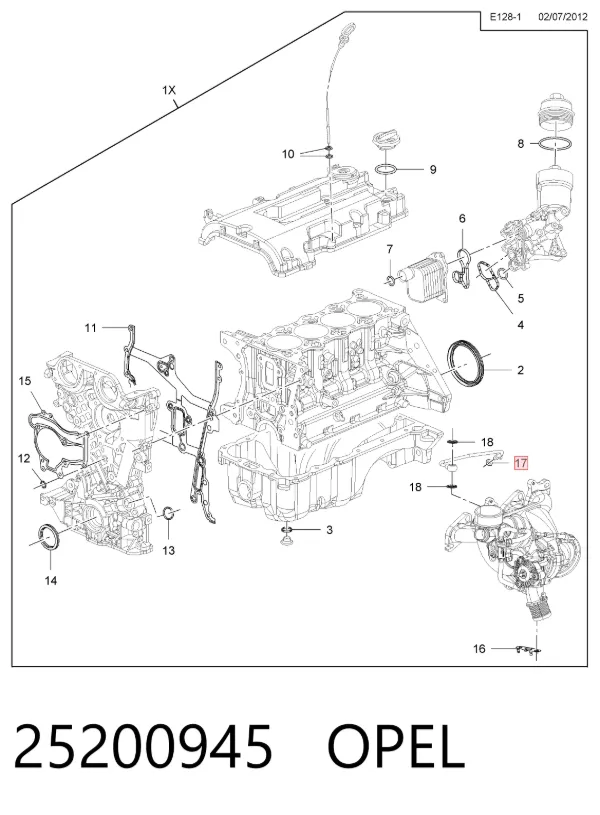 Прокладка шланга подачі масла до турбіни 55558112 Peugeot/Citroen