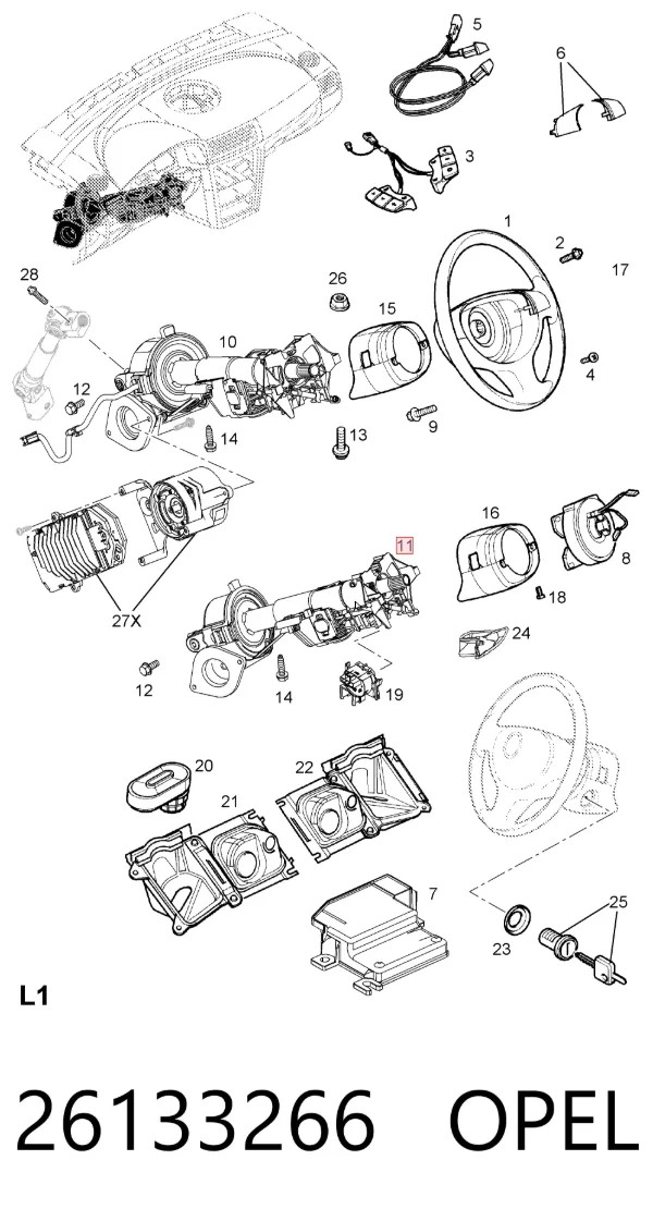 Рульова колонка 26133266 Opel